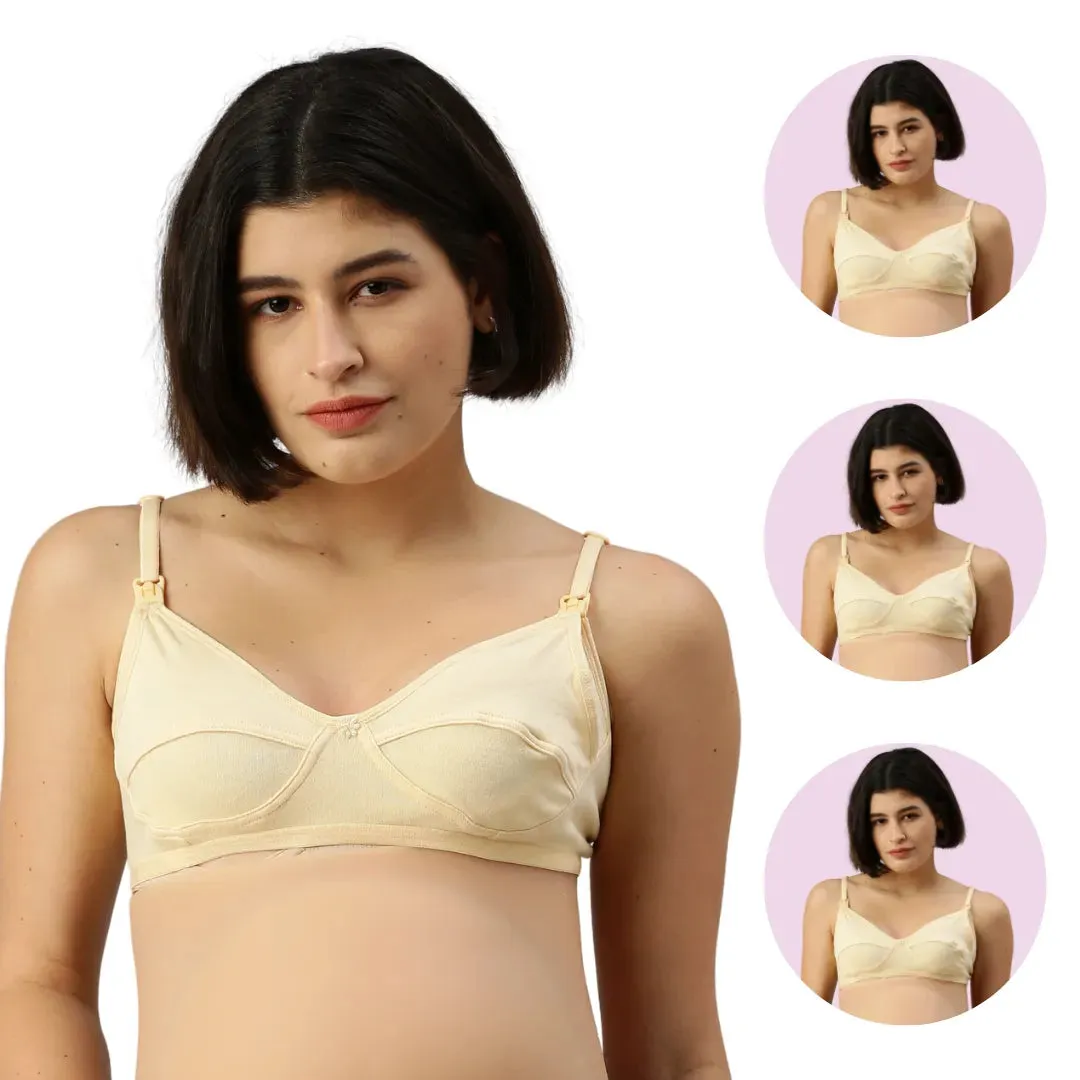 Nursing Bra | One-Hand Clip | Adjustable Shoulder | 3-Pack