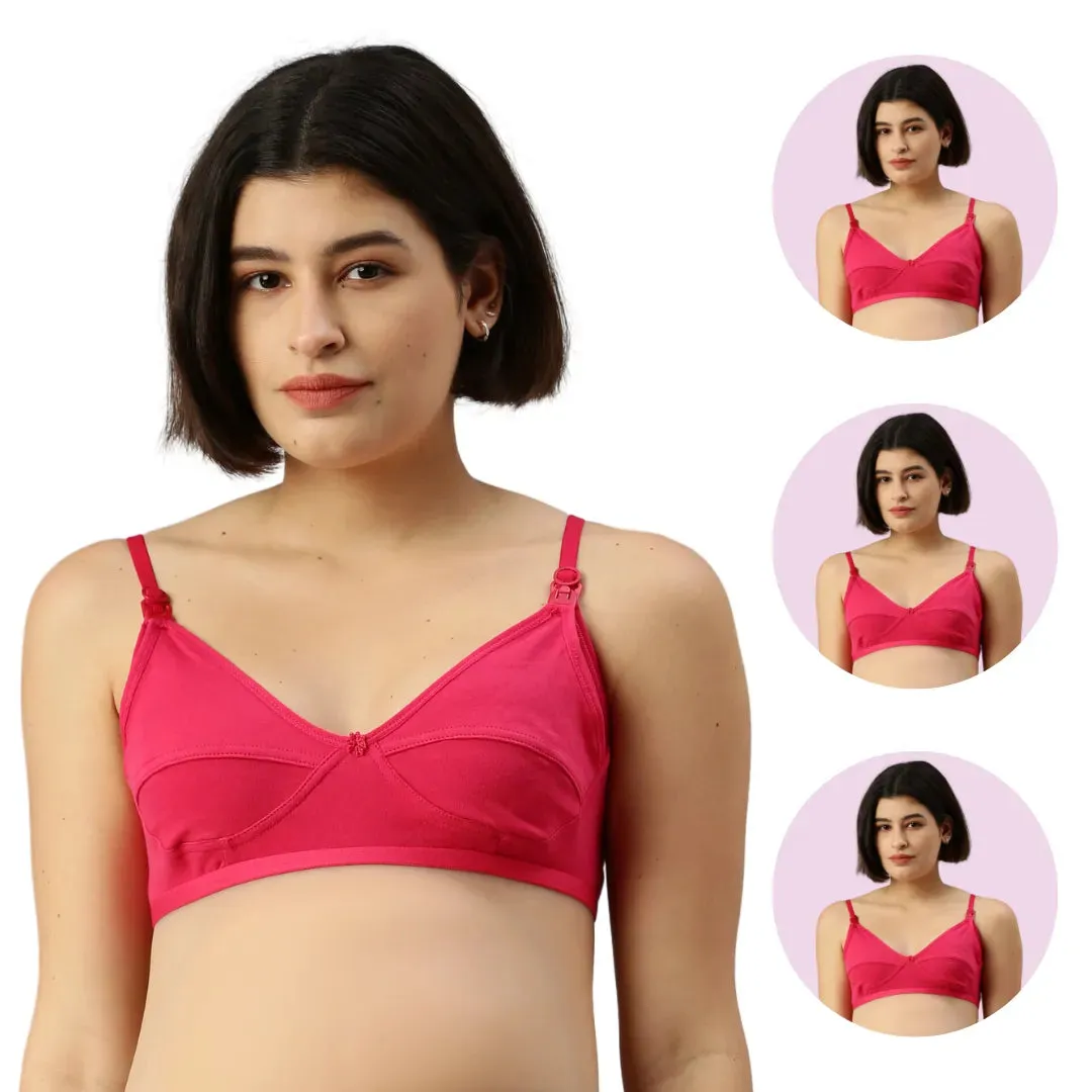 Nursing Bra | One-Hand Clip | Adjustable Shoulder | 3-Pack