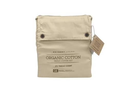 Odyysey Living Organic Cotton Quilt Cover Sets - Linen