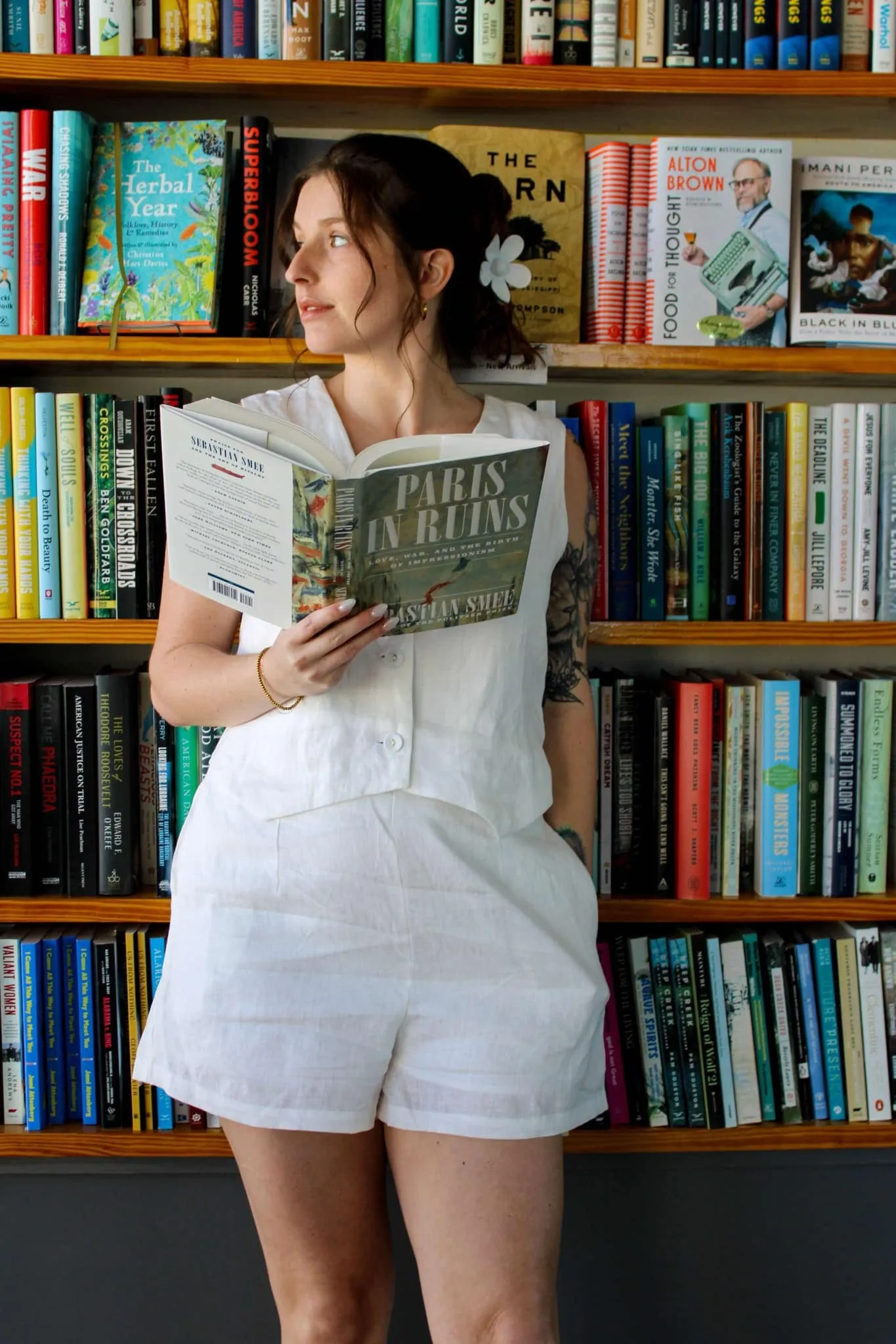 Off White Linen Shorts