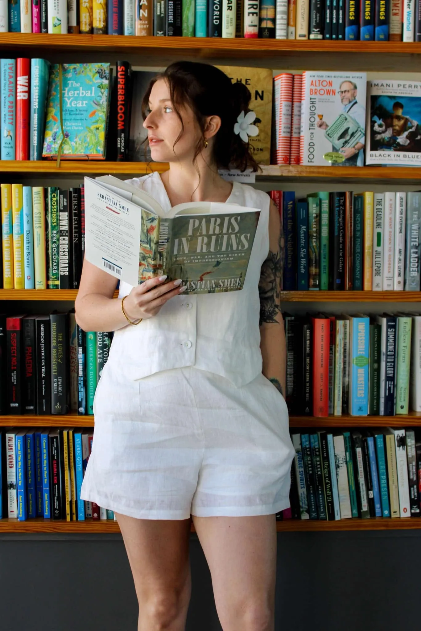 Off White Linen Shorts