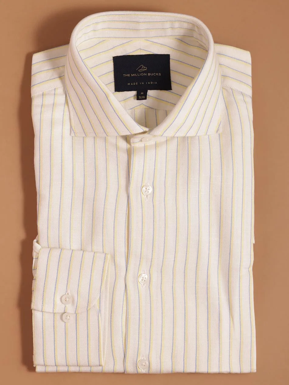 OFF-WHITE TWILL STRIPE SHIRT
