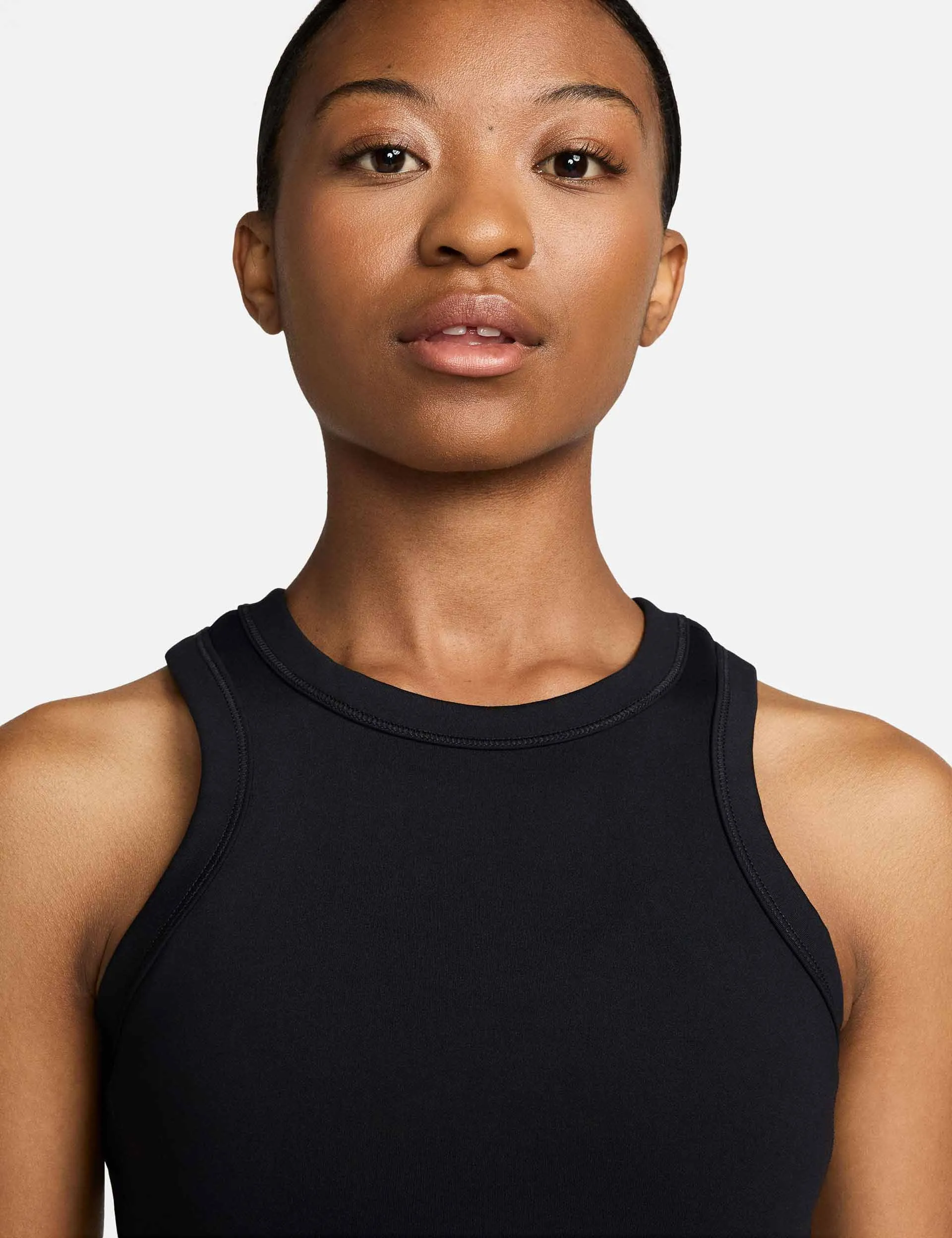 One Fitted Dri-FIT Cropped Tank Top - Black