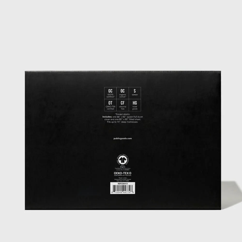 Organic Queen Duvet Cover and Fitted Sheet Set
