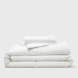 Organic Queen Duvet Cover and Fitted Sheet Set