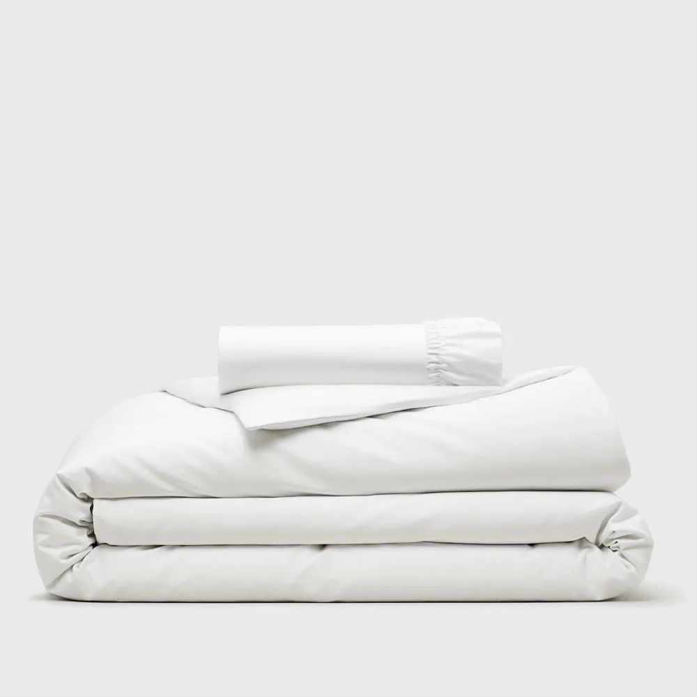 Organic Queen Duvet Cover and Fitted Sheet Set