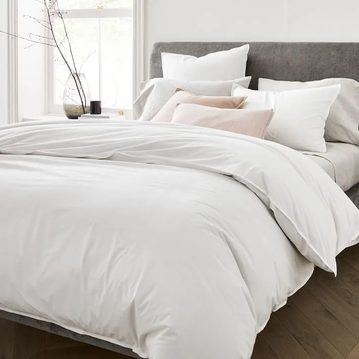 Organic Washed Cotton Percale Duvet Cover-Queen