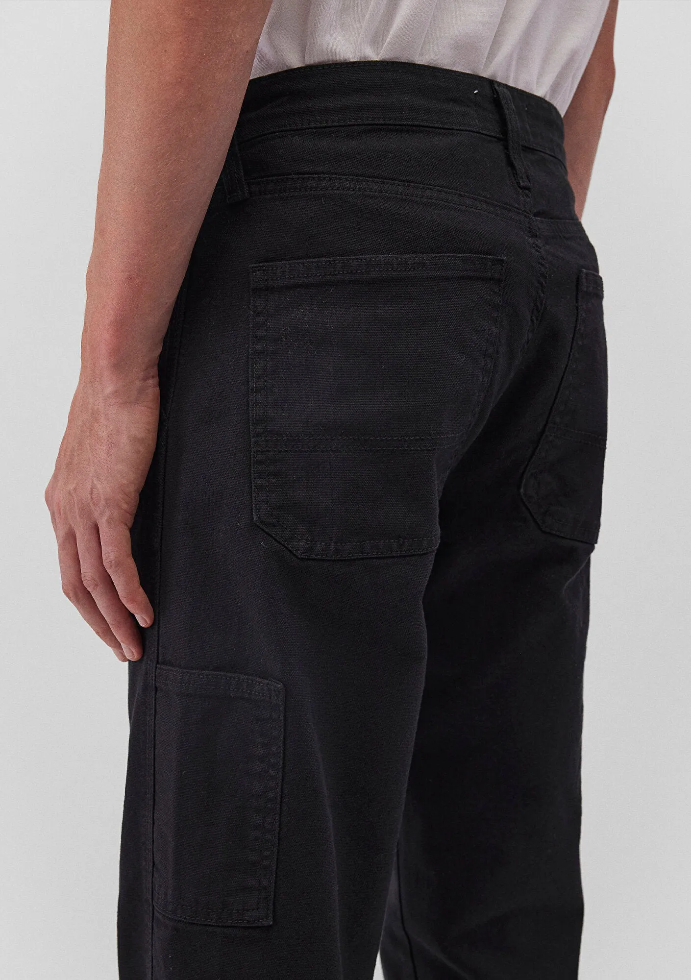 Oxford Black Canvas Denim Jean Pants