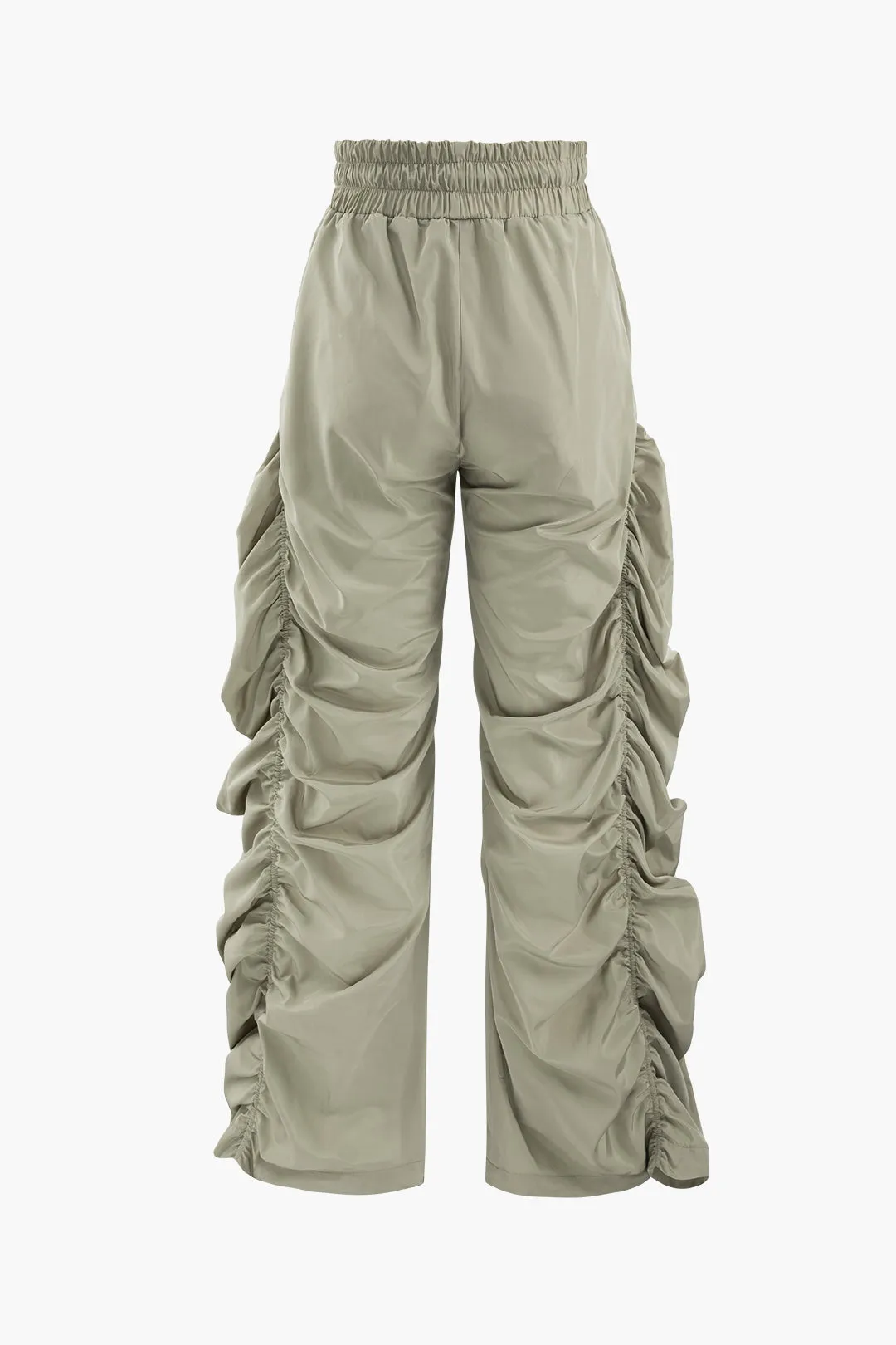 Paigey - Gathered Drawstring Wide Leg Woman's Cargo Pants