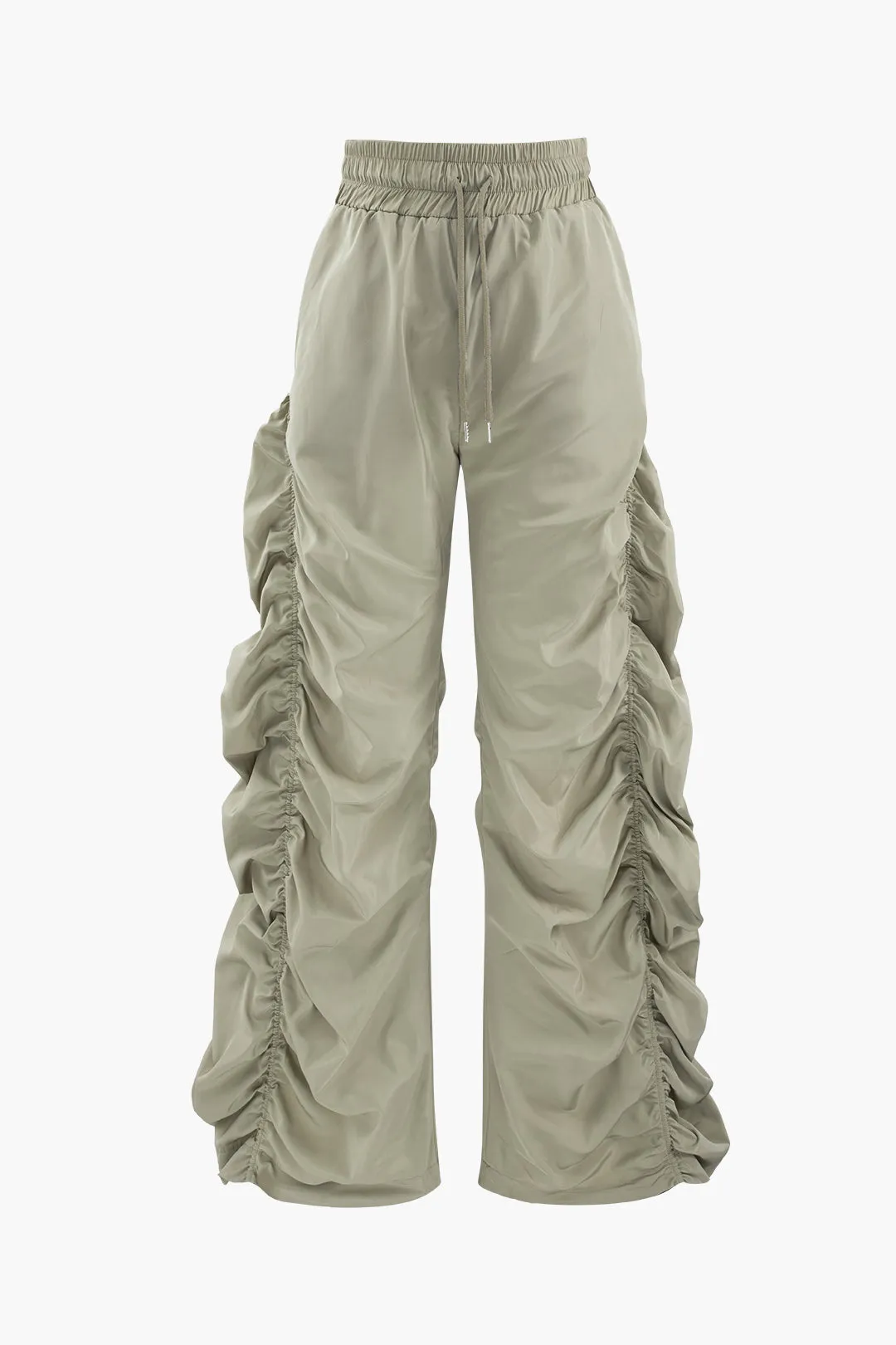 Paigey - Gathered Drawstring Wide Leg Woman's Cargo Pants