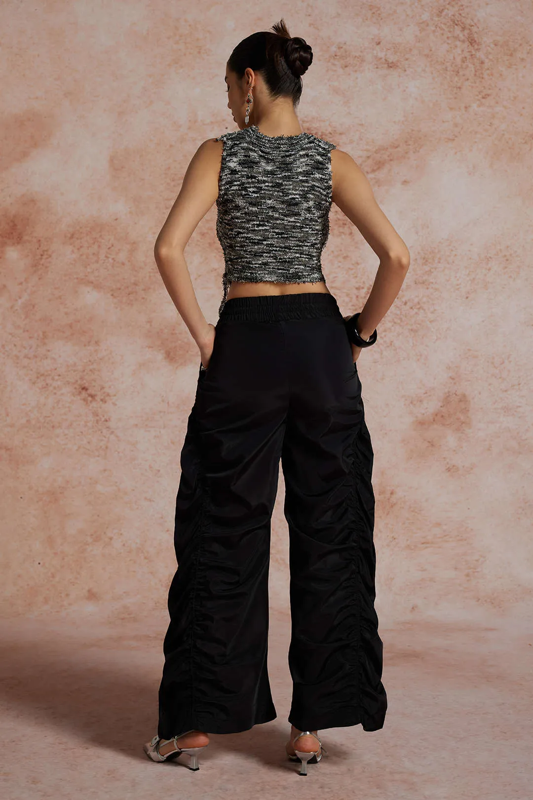 Paigey - Gathered Drawstring Wide Leg Woman's Cargo Pants