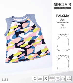 Paloma knit wide neckline tank top (PDF)