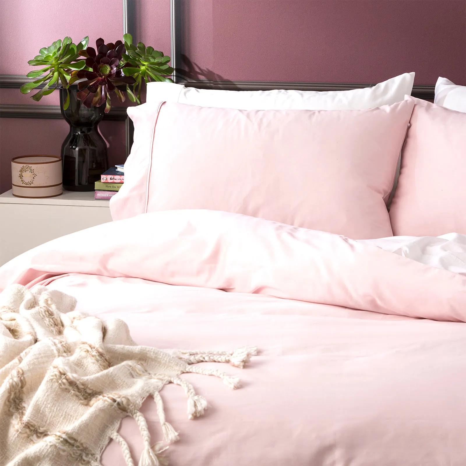 Park Avenue 500 Thread count Natural Bamboo Cotton Quilt Cover Set - Peach