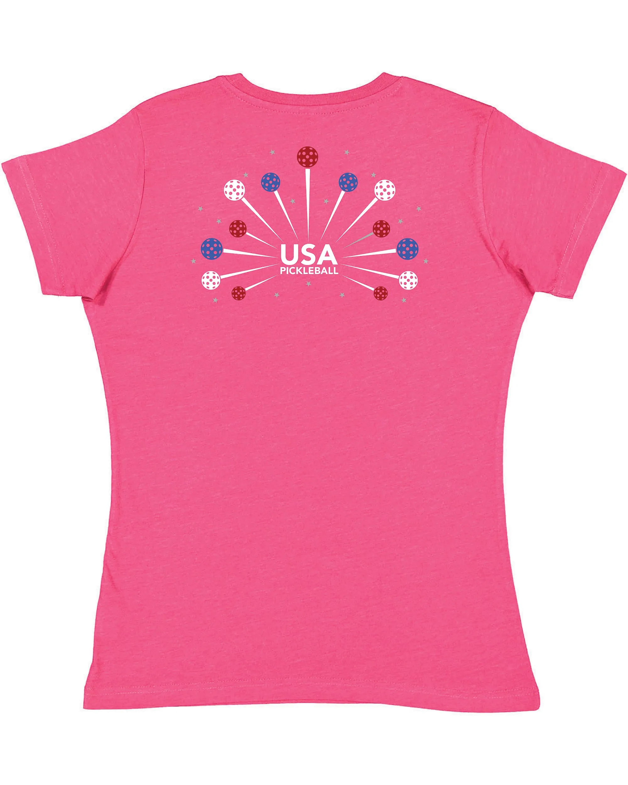 Patriotic Ladies Vintage Pickleball T-Shirt