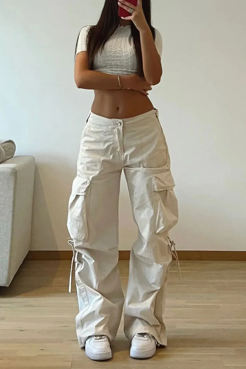PG680 Loose Fit Cargo Wide Leg Pants