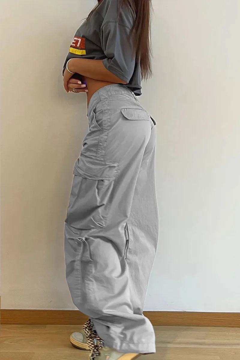 PG680 Loose Fit Cargo Wide Leg Pants