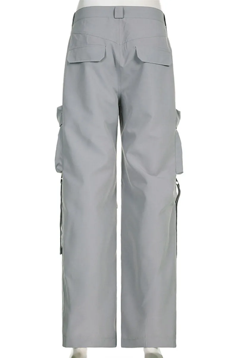 PG680 Loose Fit Cargo Wide Leg Pants