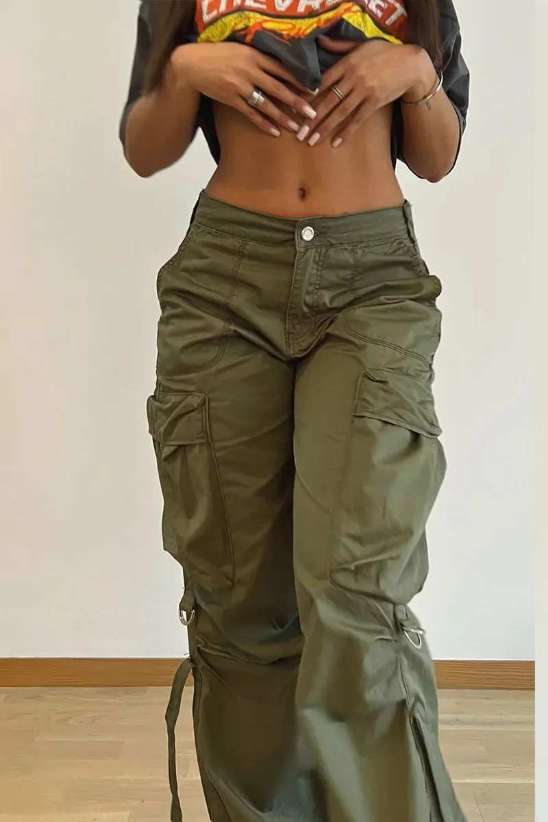 PG680 Loose Fit Cargo Wide Leg Pants