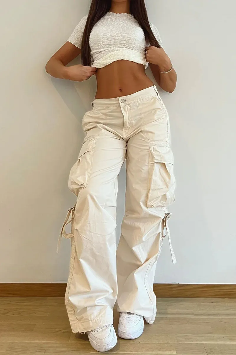 PG680 Loose Fit Cargo Wide Leg Pants