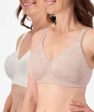 Playtex 18 Hour Ultimate Lift & Support Wire-Free Bra 2 Pack - Mother of Pearl/Toffee