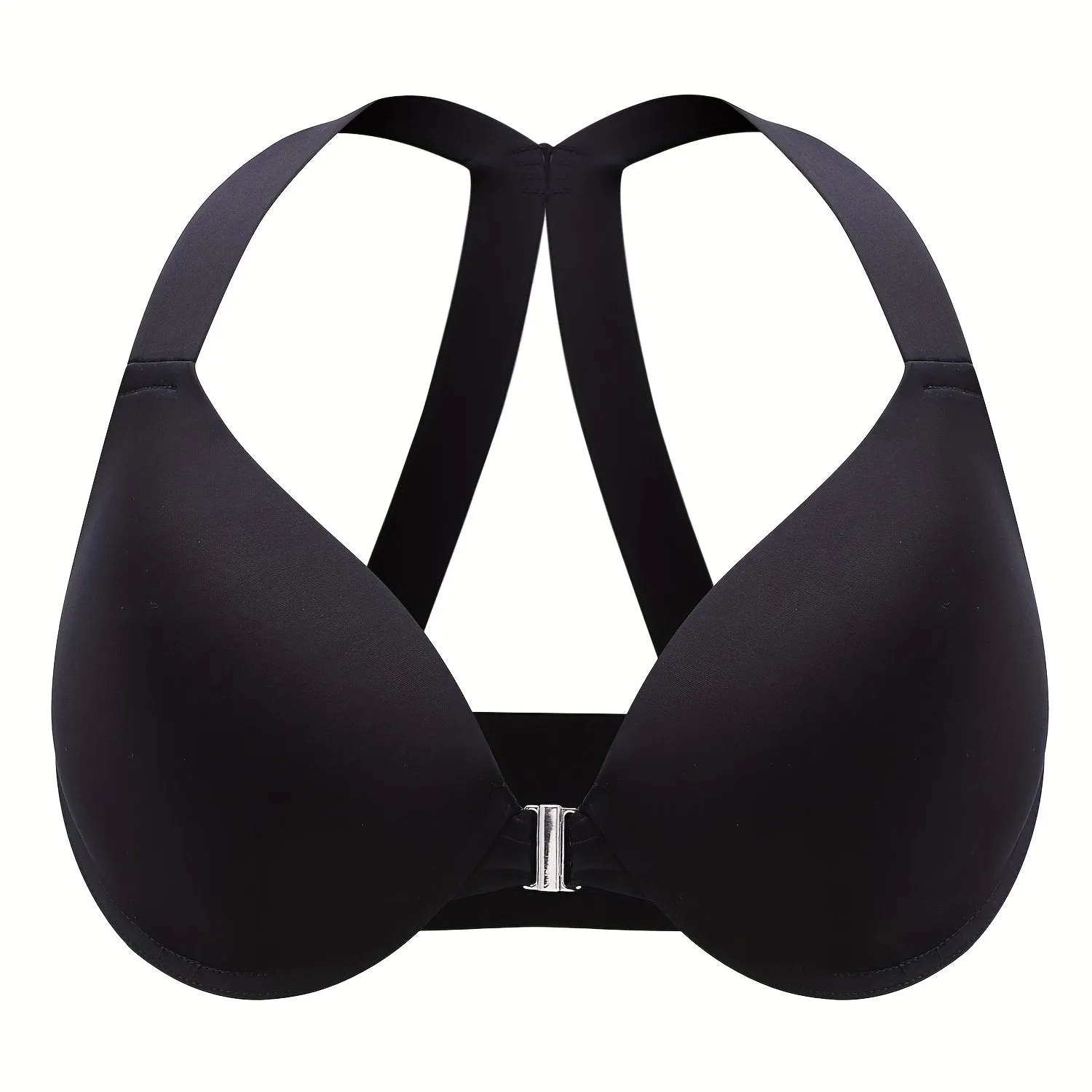 Plus Size Front Closure Bras for Women - Comfortable T-Shirt Bra with Sexy Racer Back