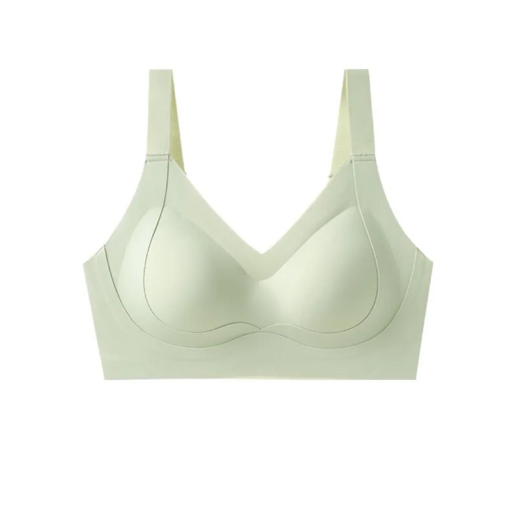Plus Size Seamless Scoop Neck Bra with Broad Straps