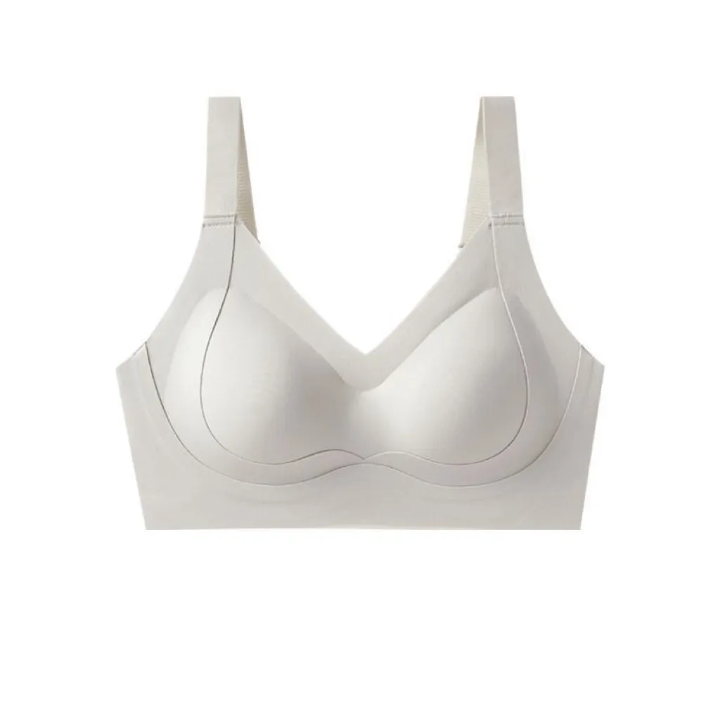Plus Size Seamless Scoop Neck Bra with Broad Straps
