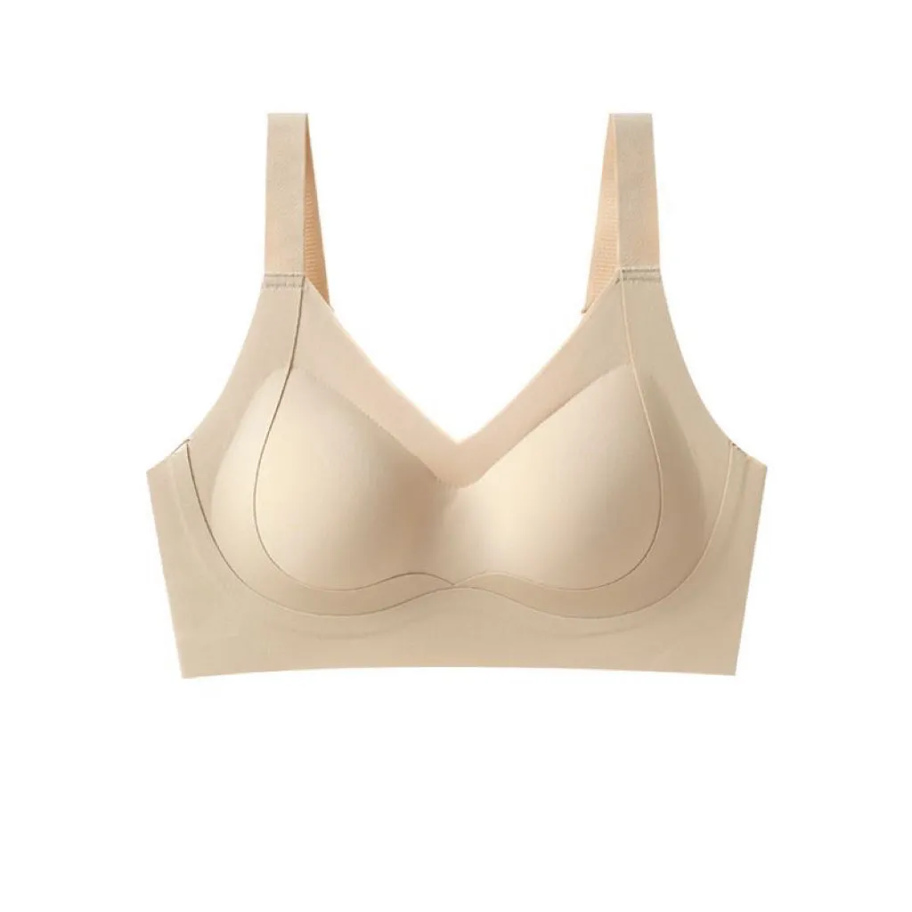 Plus Size Seamless Scoop Neck Bra with Broad Straps