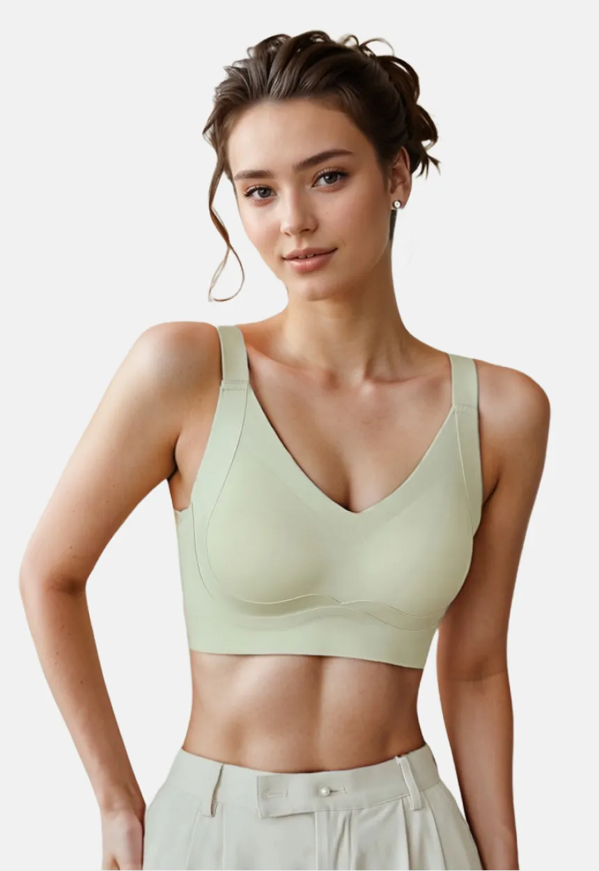 Plus Size Seamless Scoop Neck Bra with Broad Straps