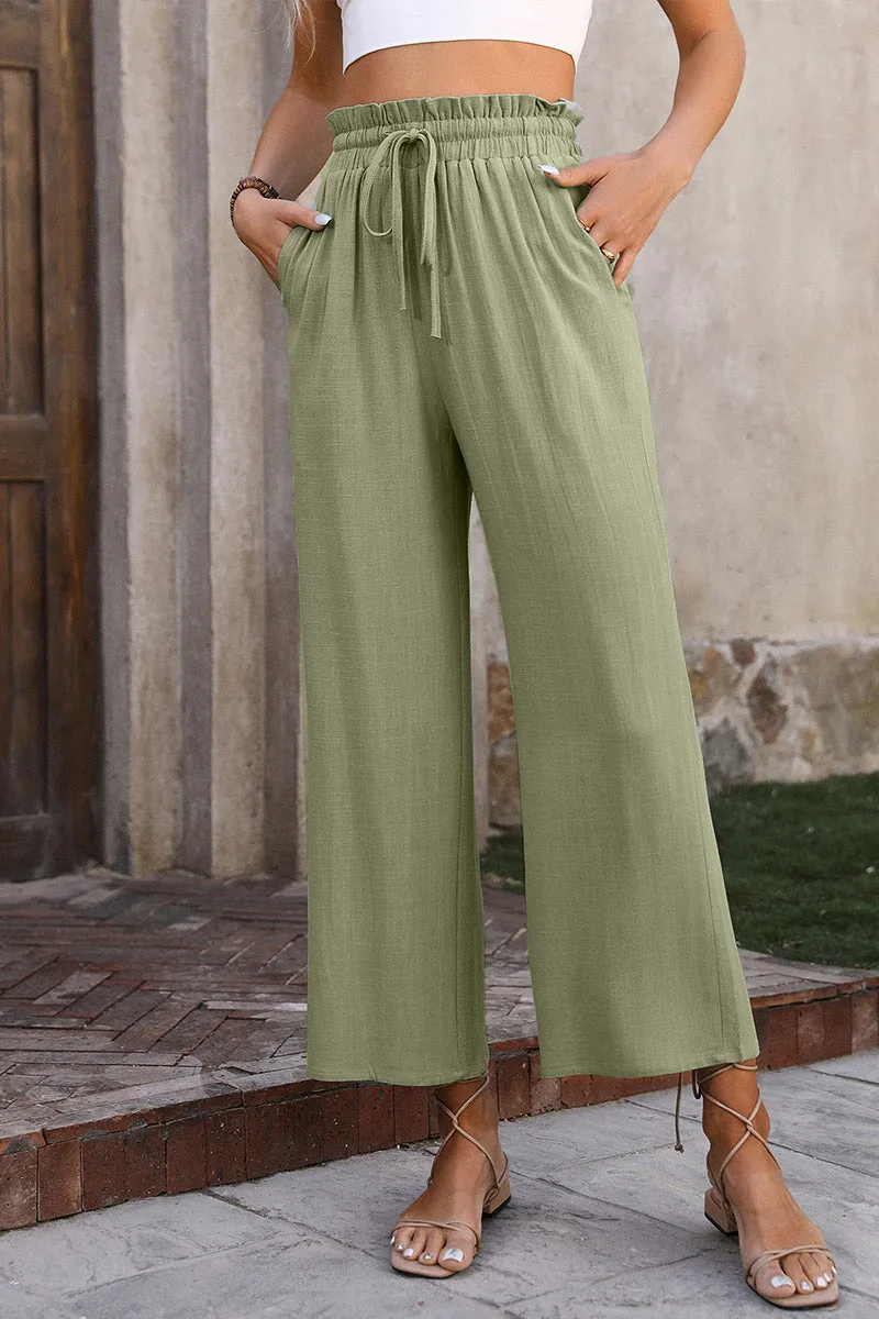 PNF4158 Tie-Front Loose Square Pants