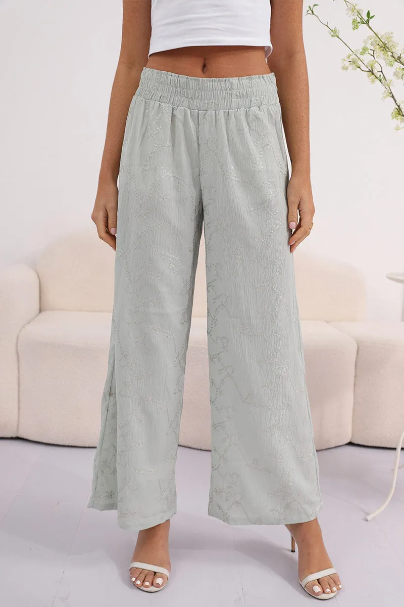 PNY40101 Ruched Embroidered Square Pants