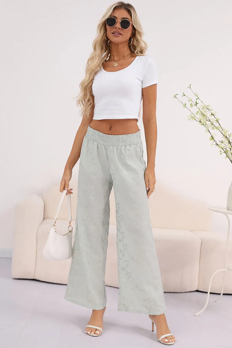 PNY40101 Ruched Embroidered Square Pants