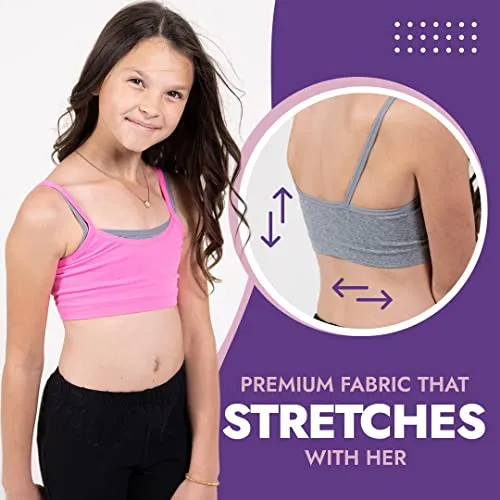 Popular Girls Seamless Training Bra - Crop Training Bras for Girls. Best Girls Sports Bra. Multi Piece Bra Pack