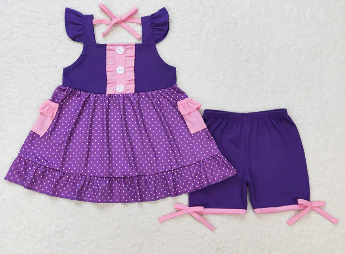 Princess Inspired Ruffle Tunic & Shorts Sets