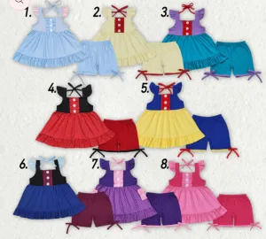 Princess Inspired Ruffle Tunic & Shorts Sets