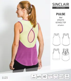 Pulse athletic knit tank top with a keyhole accent (PDF)