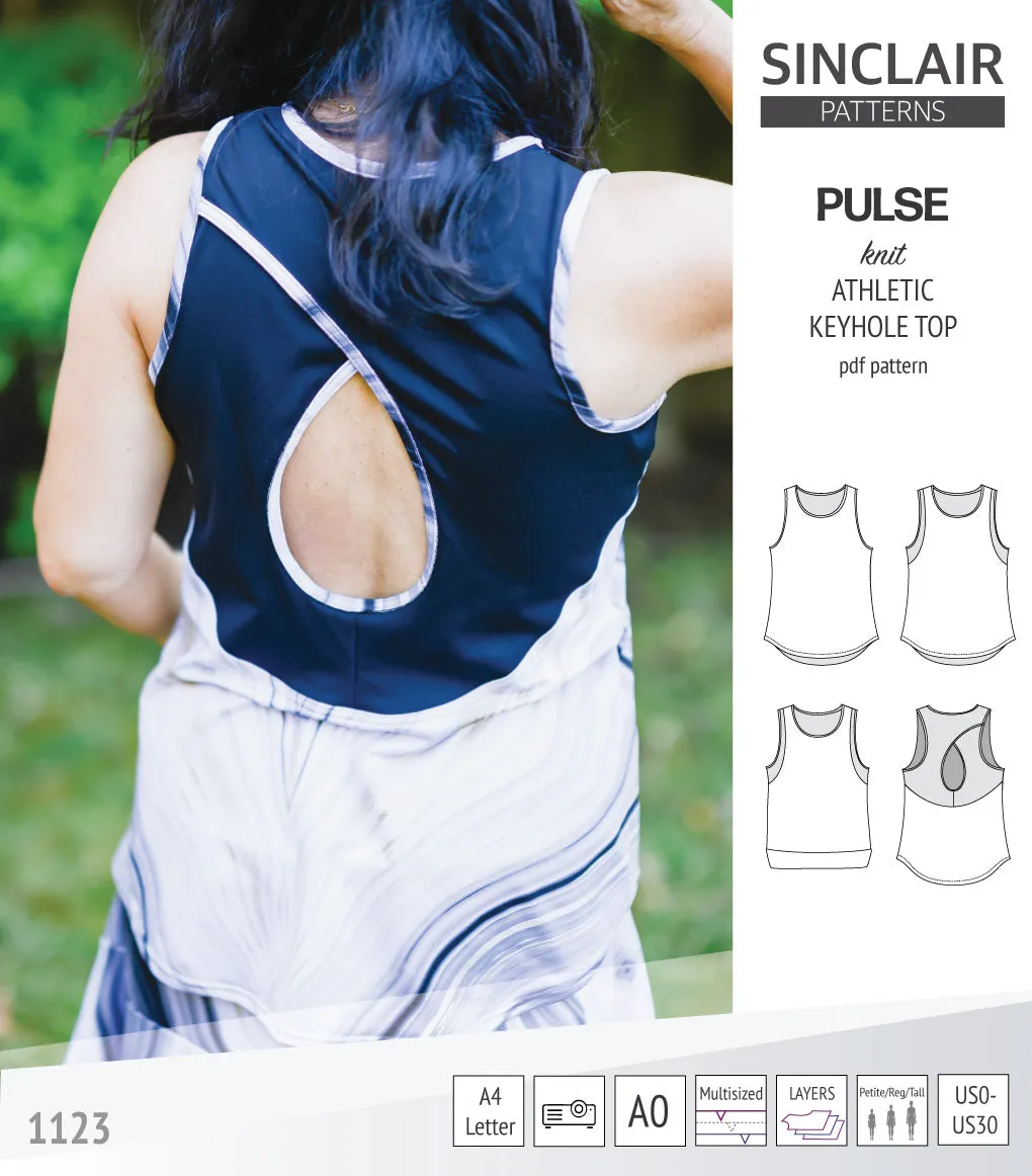Pulse athletic knit tank top with a keyhole accent (PDF)