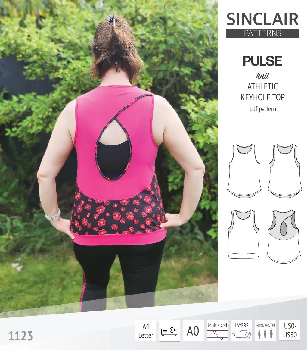Pulse athletic knit tank top with a keyhole accent (PDF)