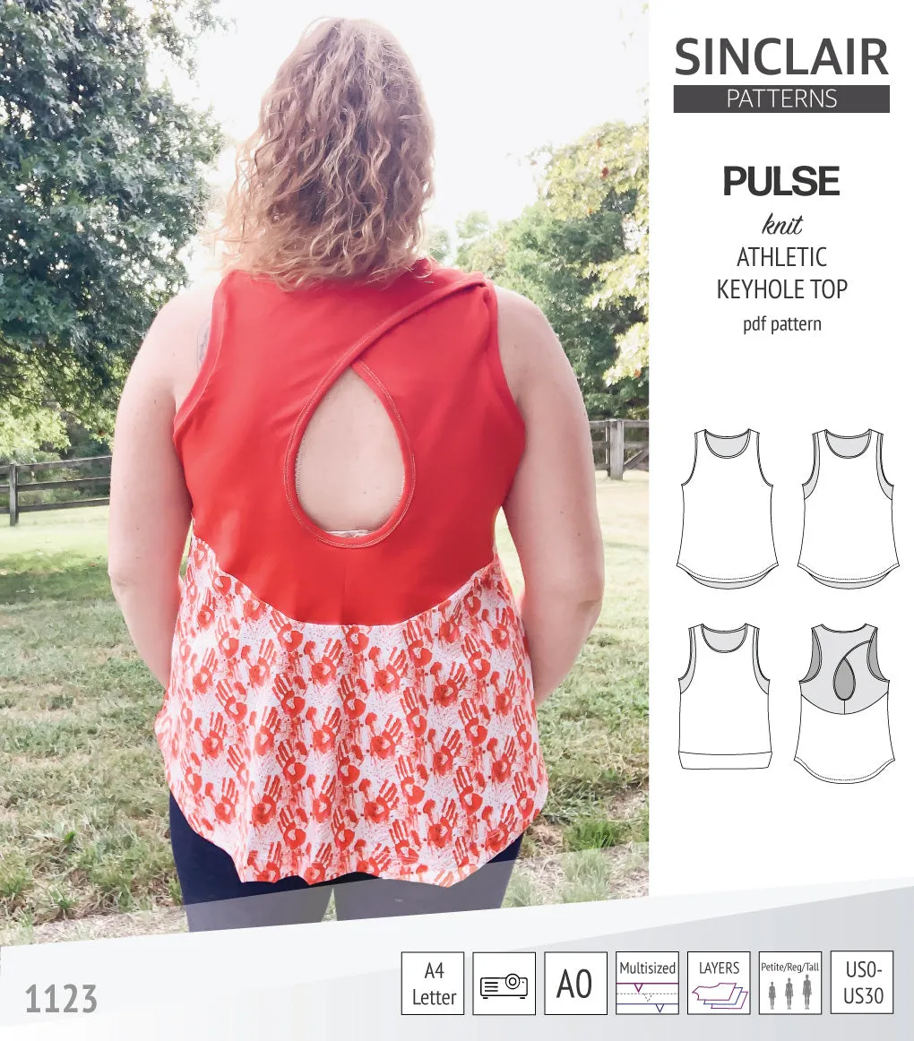 Pulse athletic knit tank top with a keyhole accent (PDF)
