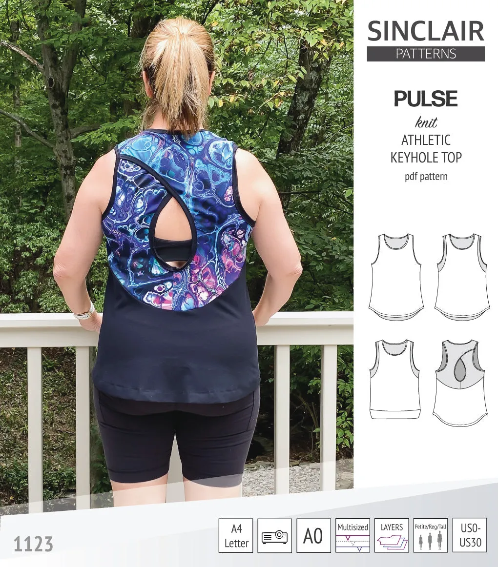 Pulse athletic knit tank top with a keyhole accent (PDF)