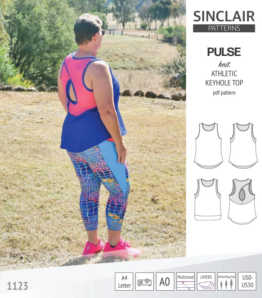 Pulse athletic knit tank top with a keyhole accent (PDF)