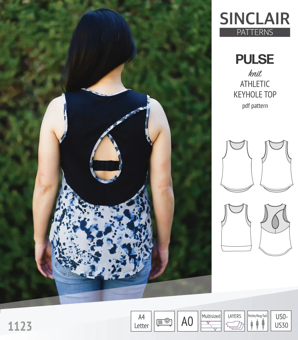 Pulse athletic knit tank top with a keyhole accent (PDF)