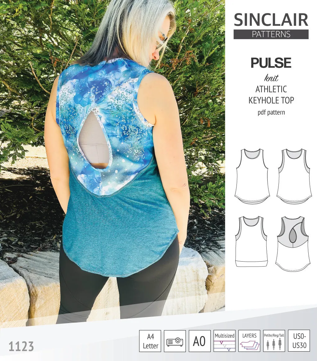 Pulse athletic knit tank top with a keyhole accent (PDF)