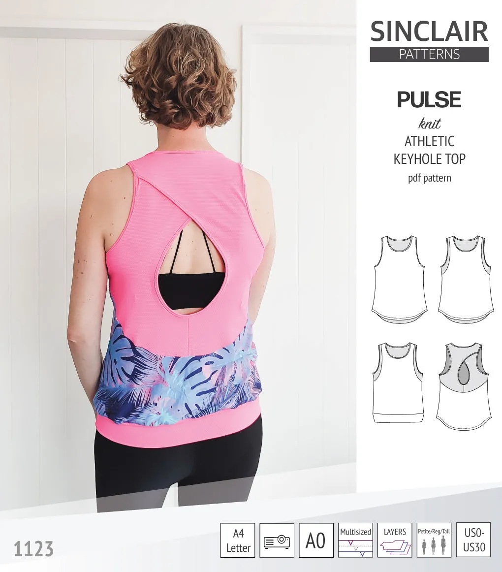 Pulse athletic knit tank top with a keyhole accent (PDF)