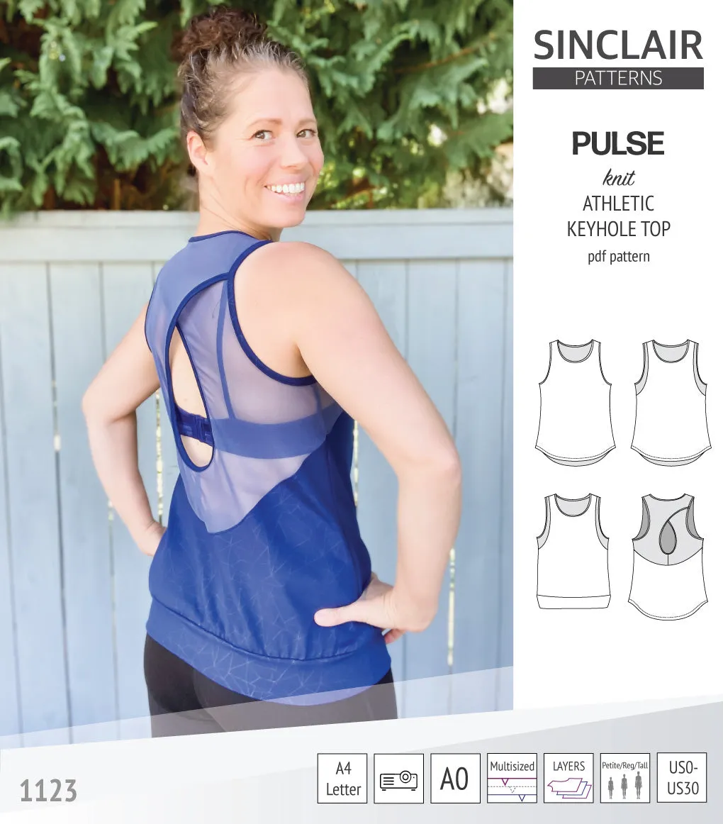 Pulse athletic knit tank top with a keyhole accent (PDF)