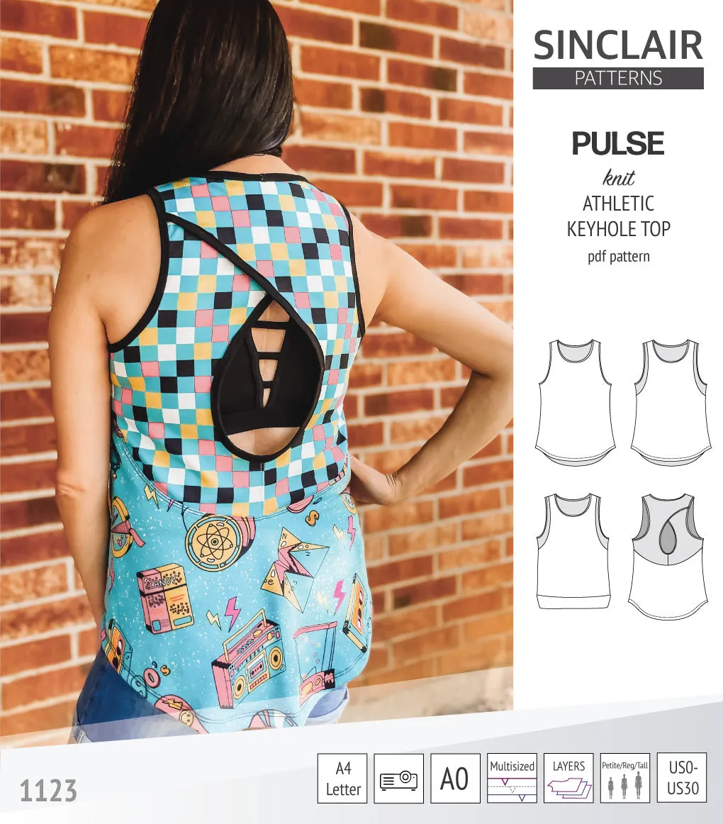 Pulse athletic knit tank top with a keyhole accent (PDF)