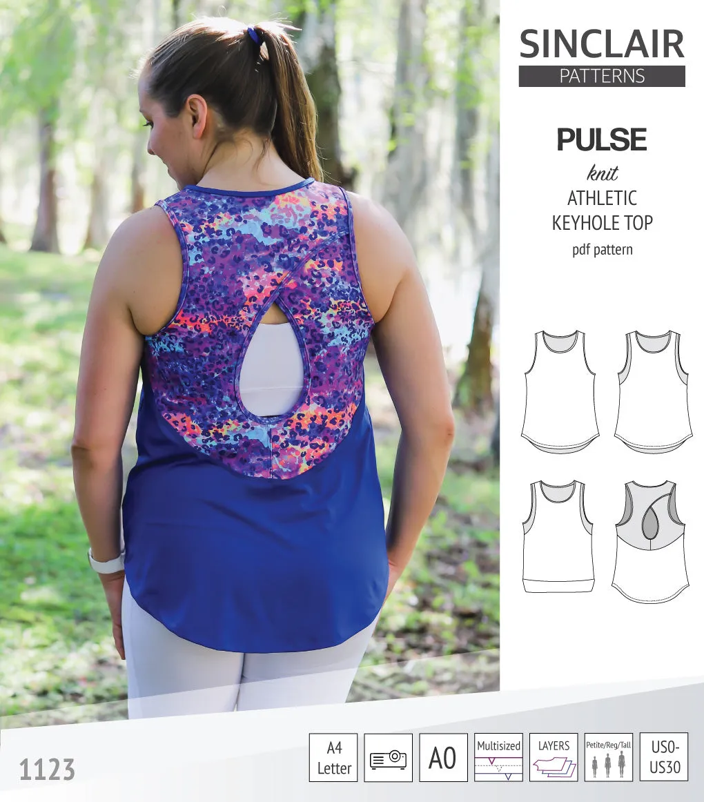 Pulse athletic knit tank top with a keyhole accent (PDF)