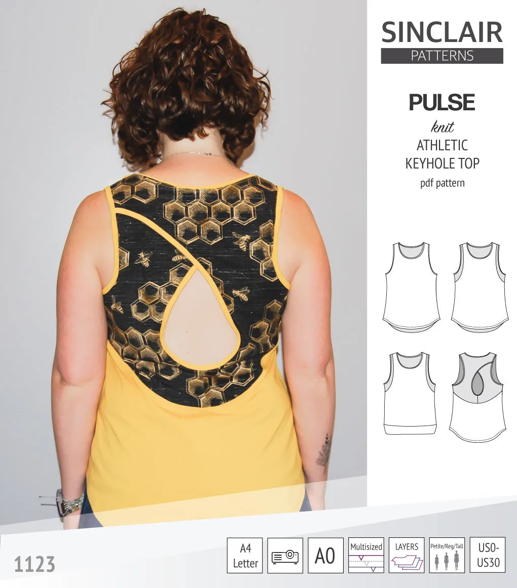 Pulse athletic knit tank top with a keyhole accent (PDF)