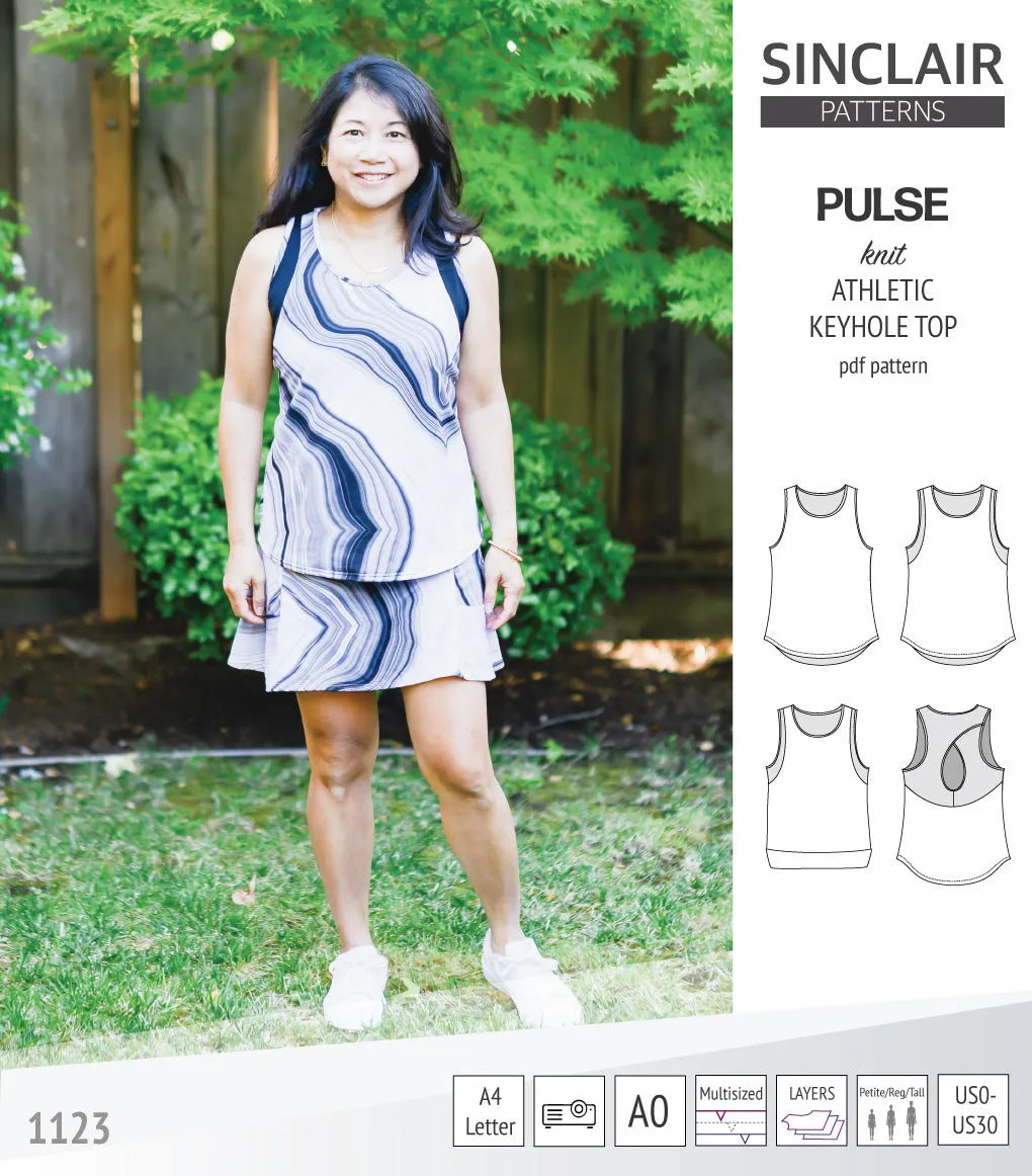 Pulse athletic knit tank top with a keyhole accent (PDF)