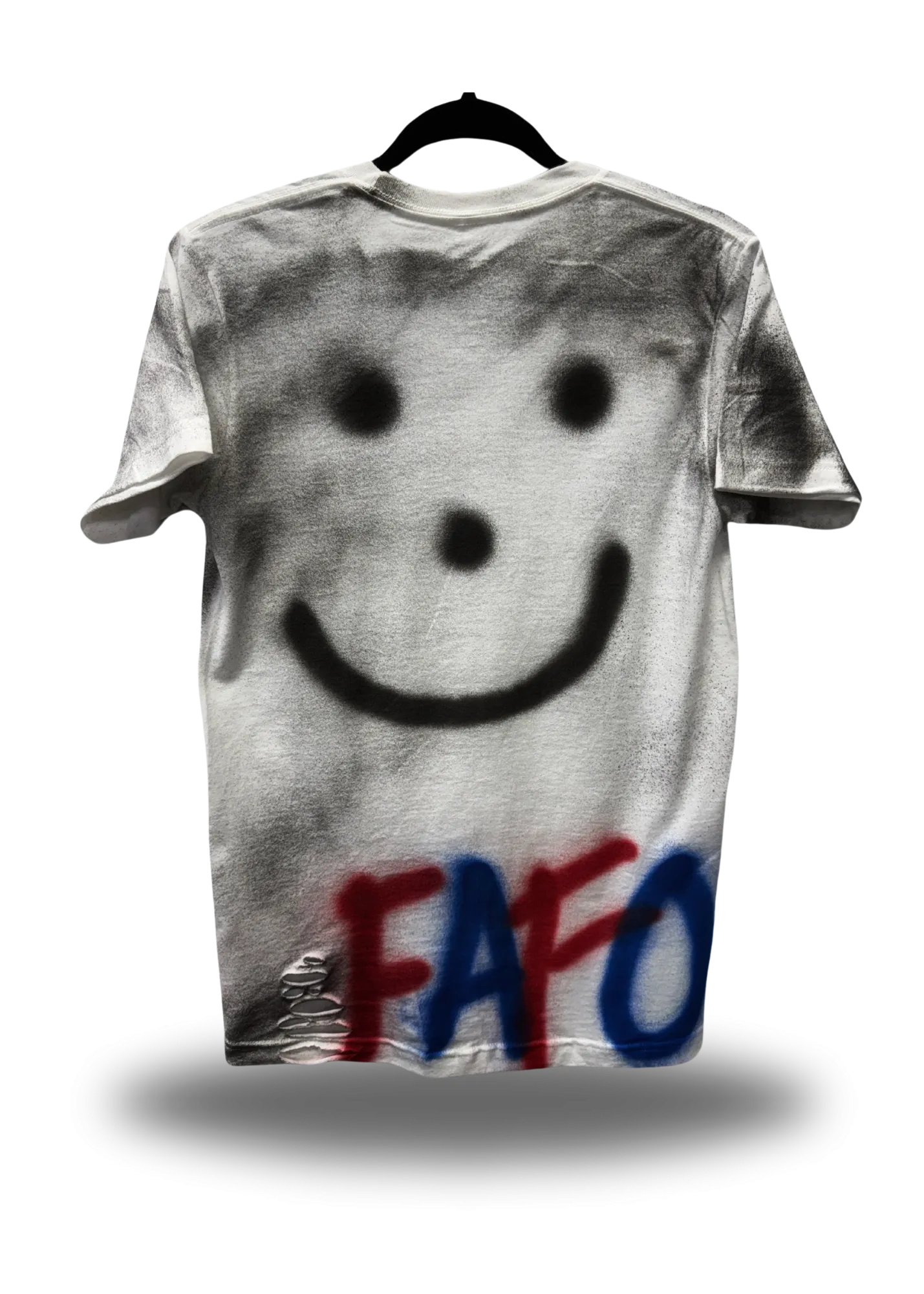 PUNK RED AND BLUE FAFO ROAD RASH WHITE TEE